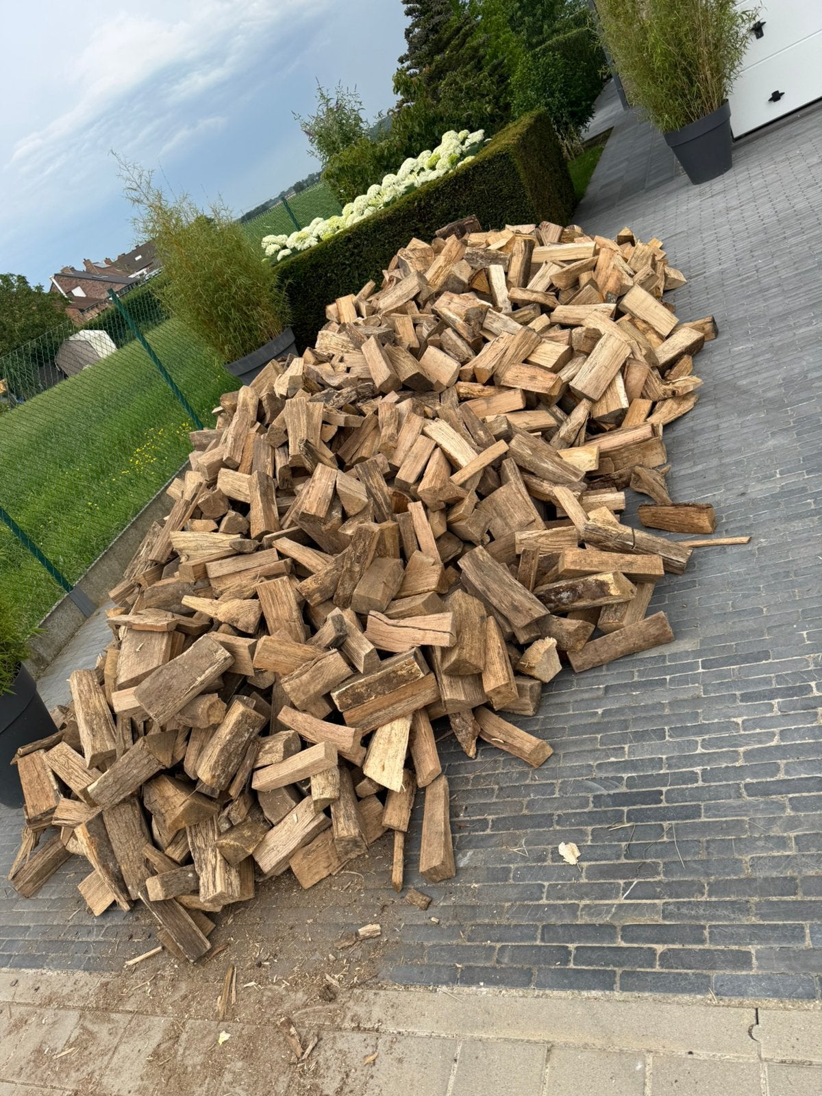 Halfdroog Brandhout ( eik, haagbeuk, beuk & es), Tuin en Terras, Brandhout, 3 tot 6 m³, Ophalen, Eikenhout, Blokken