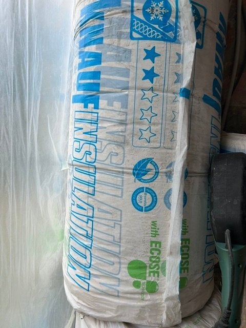 isolatiewol knauf TR312 60mm dikte, 450 x 14000, 3 rollen, Ophalen, 4 tot 8 cm, Dakisolatie, Nieuw