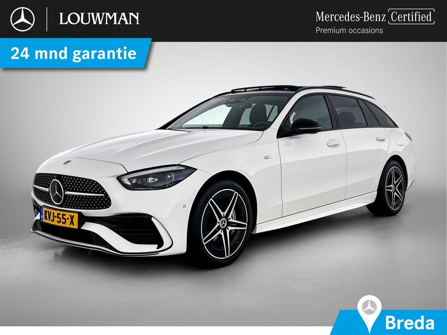 Mercedes-Benz C 300 Estate e AMG Plug-In Hybride | AMG Line, Auto's, Automaat, Zwart, Wit, 13 g/km