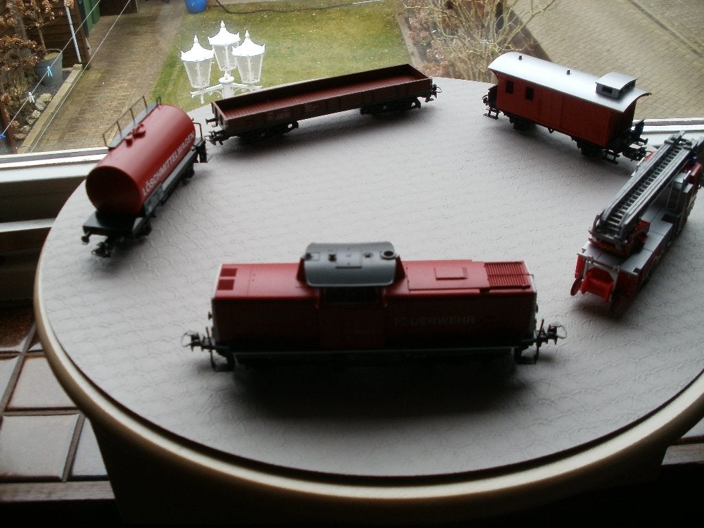 Marklin Ho Brandweer Diesellok Dig.no 212-261-1+3 wagons ., Enlèvement ou Envoi, Courant alternatif, Comme neuf, Set de Trains