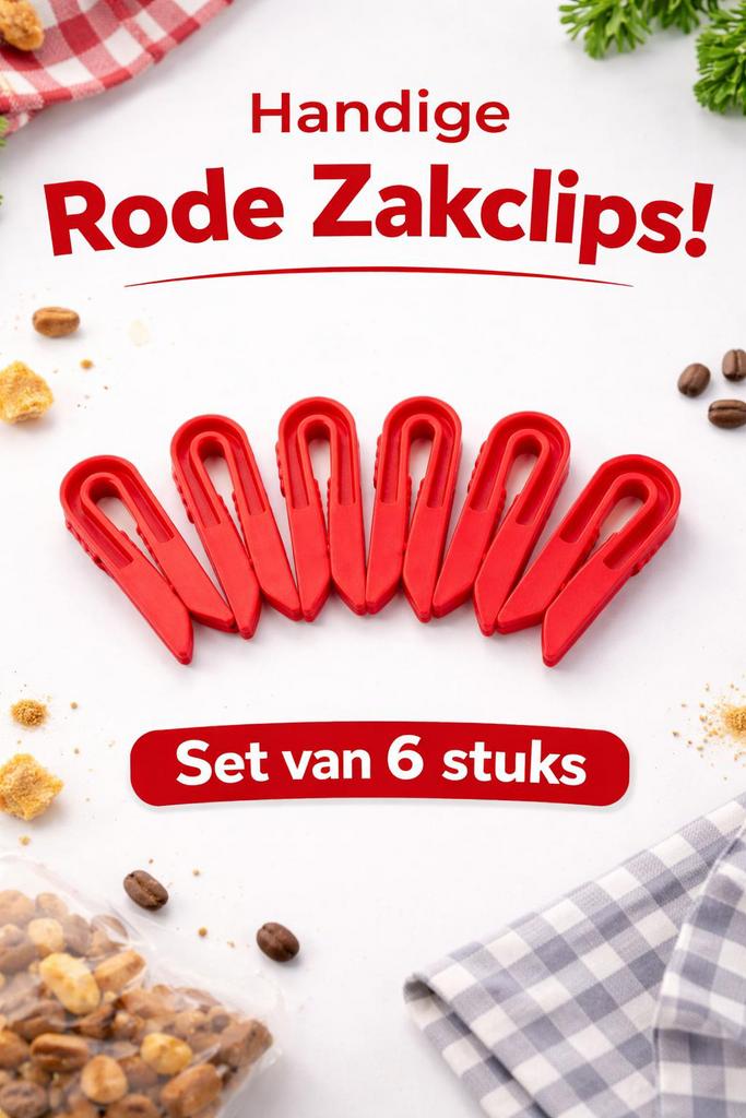 Setje van 6 zakclipjes, Huis en Inrichting, Keuken | Tupperware, Nieuw, Ophalen