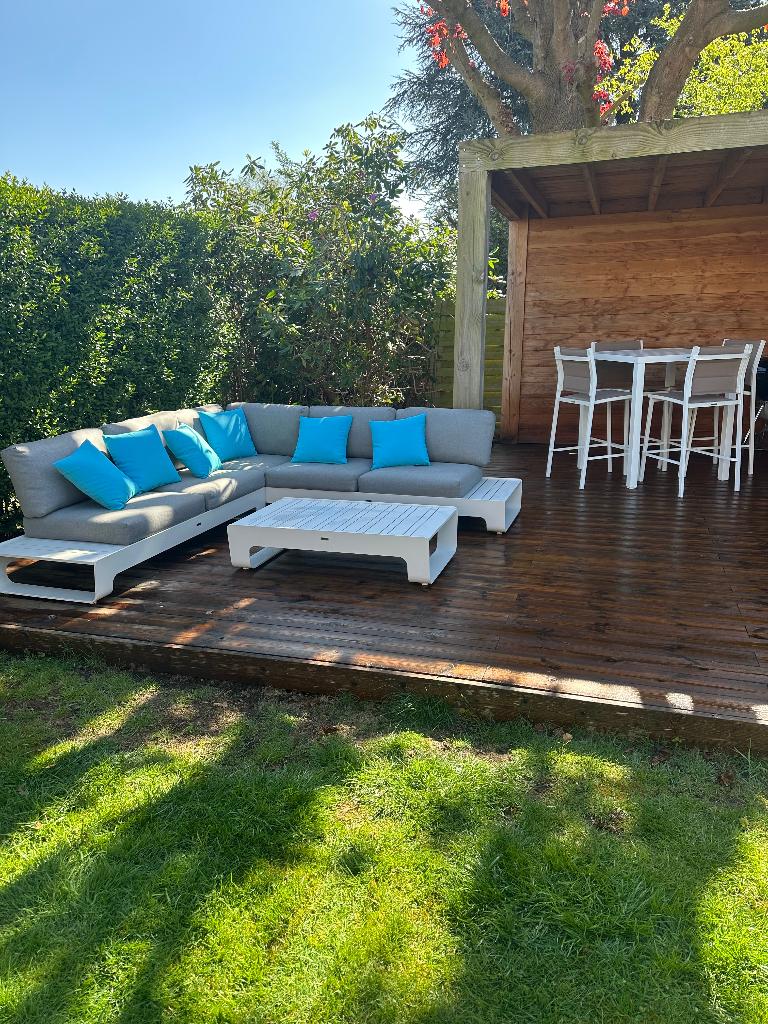 Loungeset Bristol, Table d'appoint, Comme neuf, Enlèvement, Sets de jardin