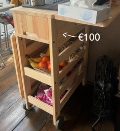IKEA RESARÖ Roltafel met opbergruimte -MOET VEG (voor 29/09), Huis en Inrichting, Ophalen, Zo goed als nieuw