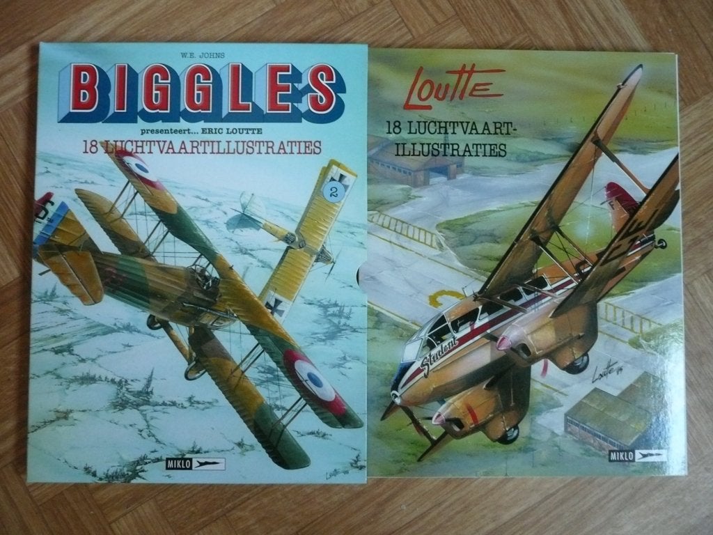 BIGGLES "18 LUCHTVAARTILLUSTRATIES" + 2 EX-LIBRIS NAGELNIEUW, Verzamelen, Ophalen of Verzenden, Nieuw