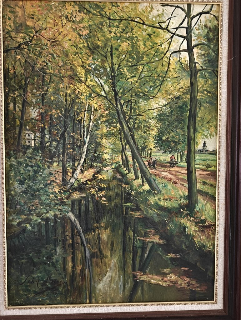 Schilderij John Laenen, Antiquités & Art, Daté, Peinture à l'huile, Paysage, Enlèvement