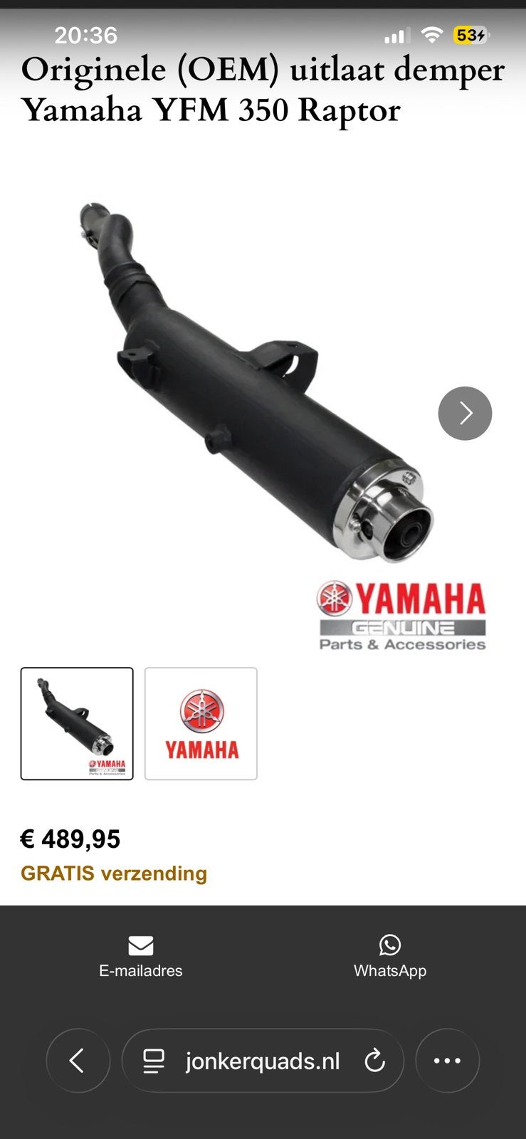 Originele uitlaat yamaha raptor 350, Ophalen