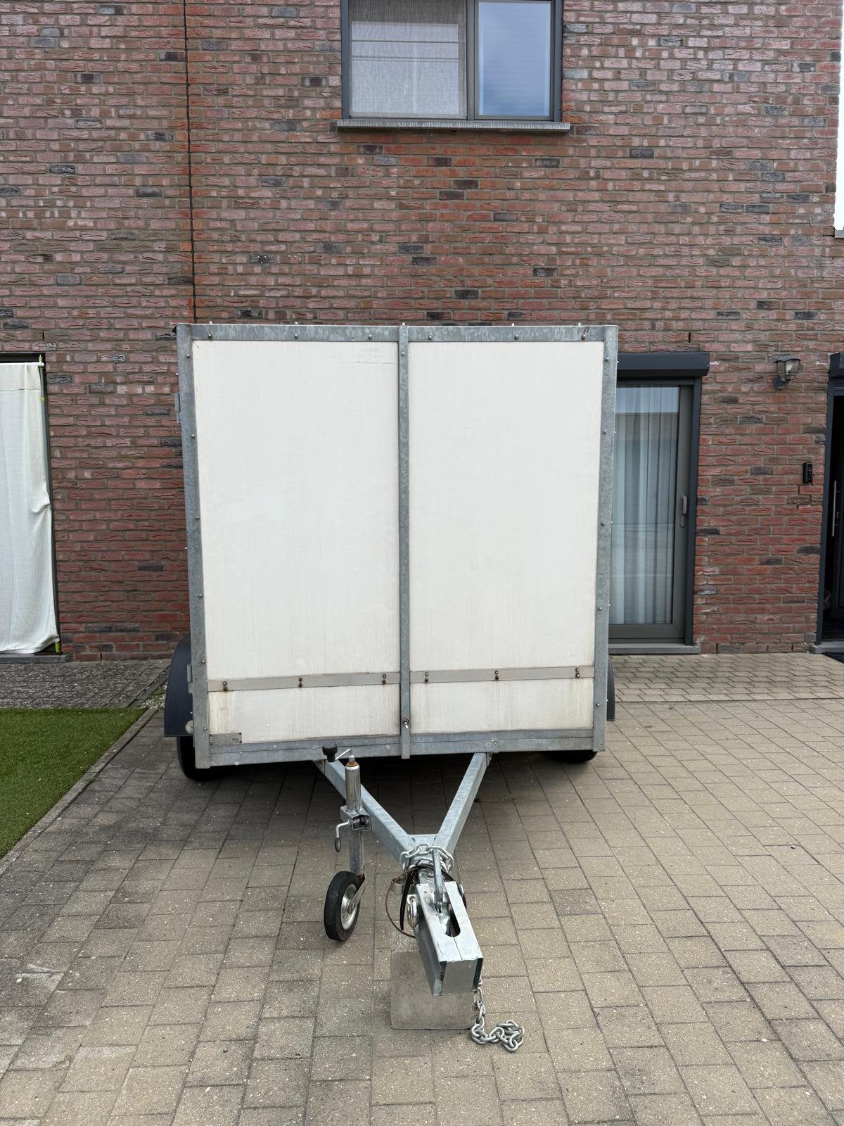 Stevige Gesloten Dubbelas Aanhangwagen / Remorque, Autos : Divers, Remorques, Enlèvement, Comme neuf