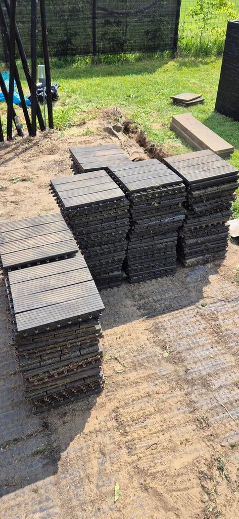 Carrelage de terrasse en plastique de 40 m2, gris foncé, Jardin & Terrasse, Terrasses, Enlèvement
