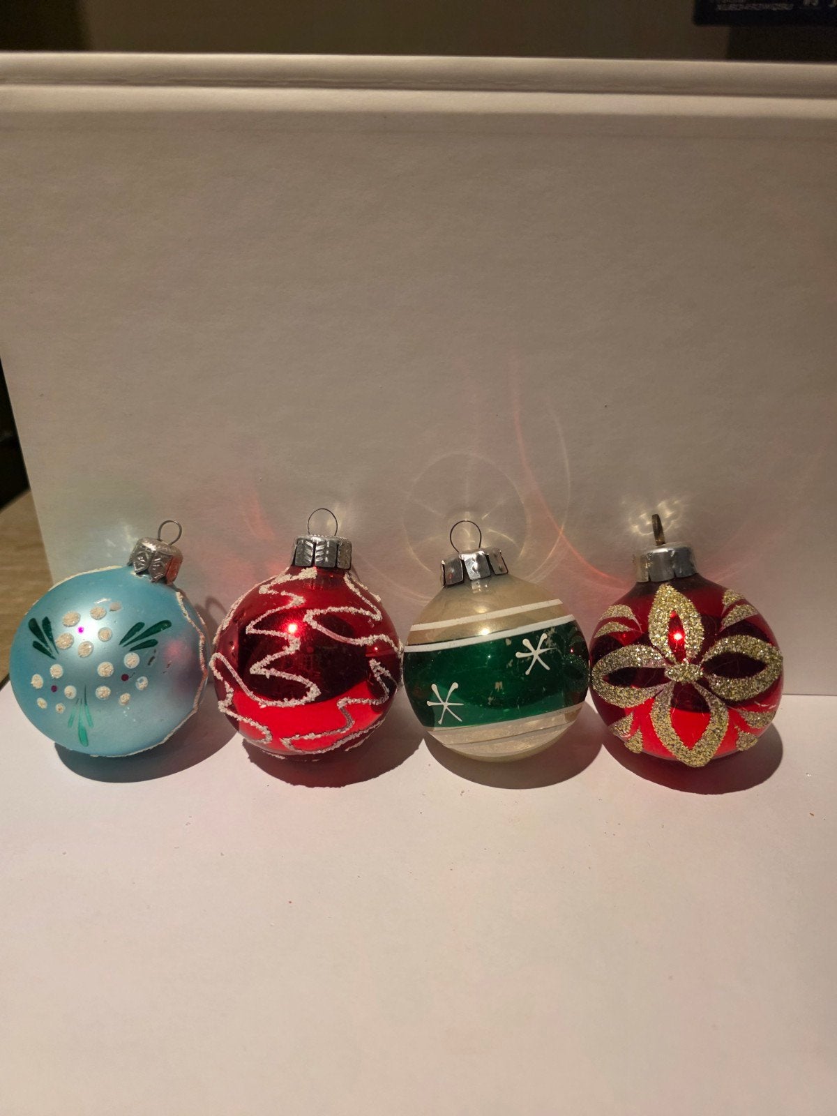 leuk setje vintage kerstballen, Diversen, Ophalen of Verzenden, Gebruikt