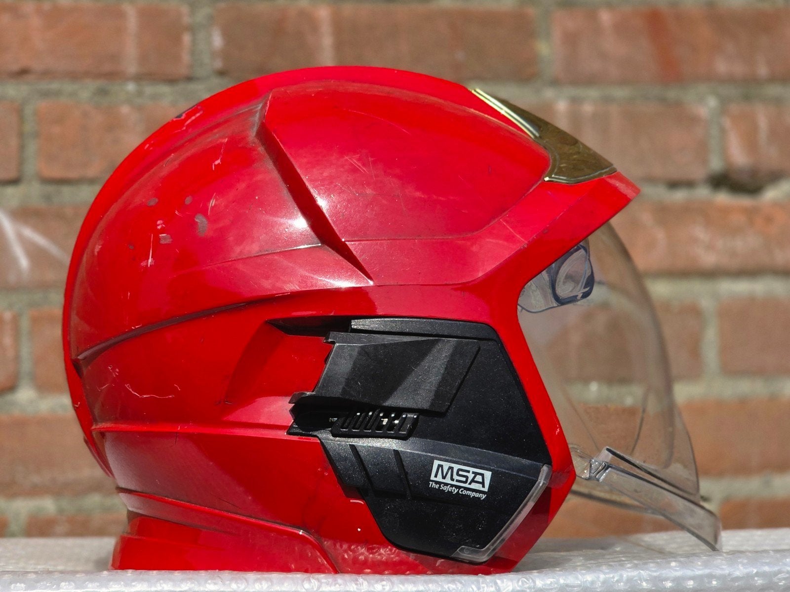 brandweerhelm brandweer MSA casque pompier, Verzamelen, Militaria | Algemeen, Ophalen of Verzenden