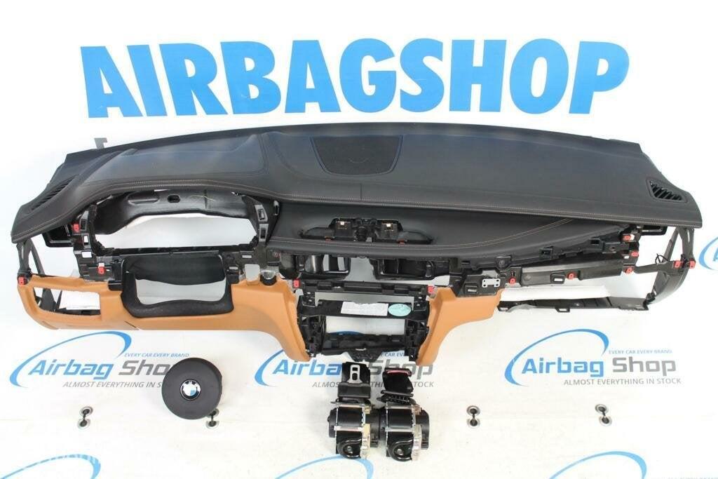 Airbag kit Tableau de bord M cuir cognac couture BMW X6 F16, Enlèvement ou Envoi, Utilisé