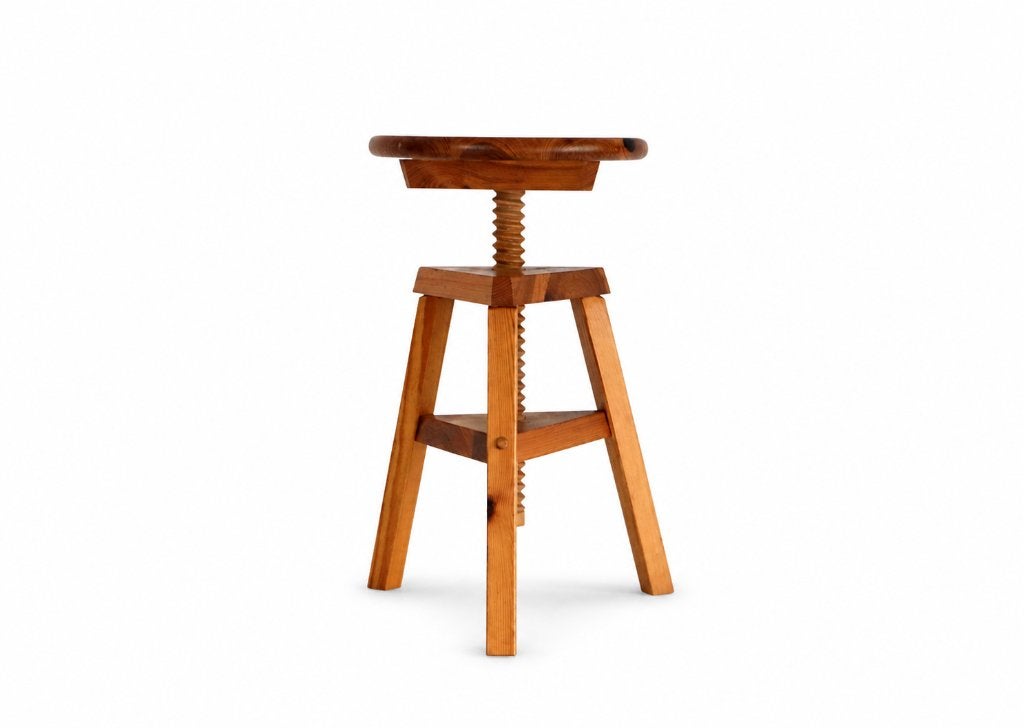 Vintage Pine Houten Atelierkruk - Mid Century Tabouret, Enlèvement