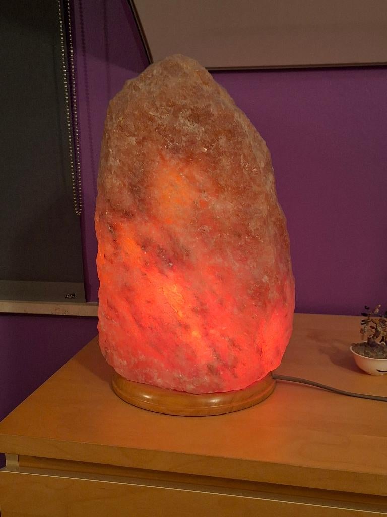 Lampe en cristal de sel, Maison & Meubles, Enlèvement, Utilisé, Autres matériaux, Moins de 50 cm