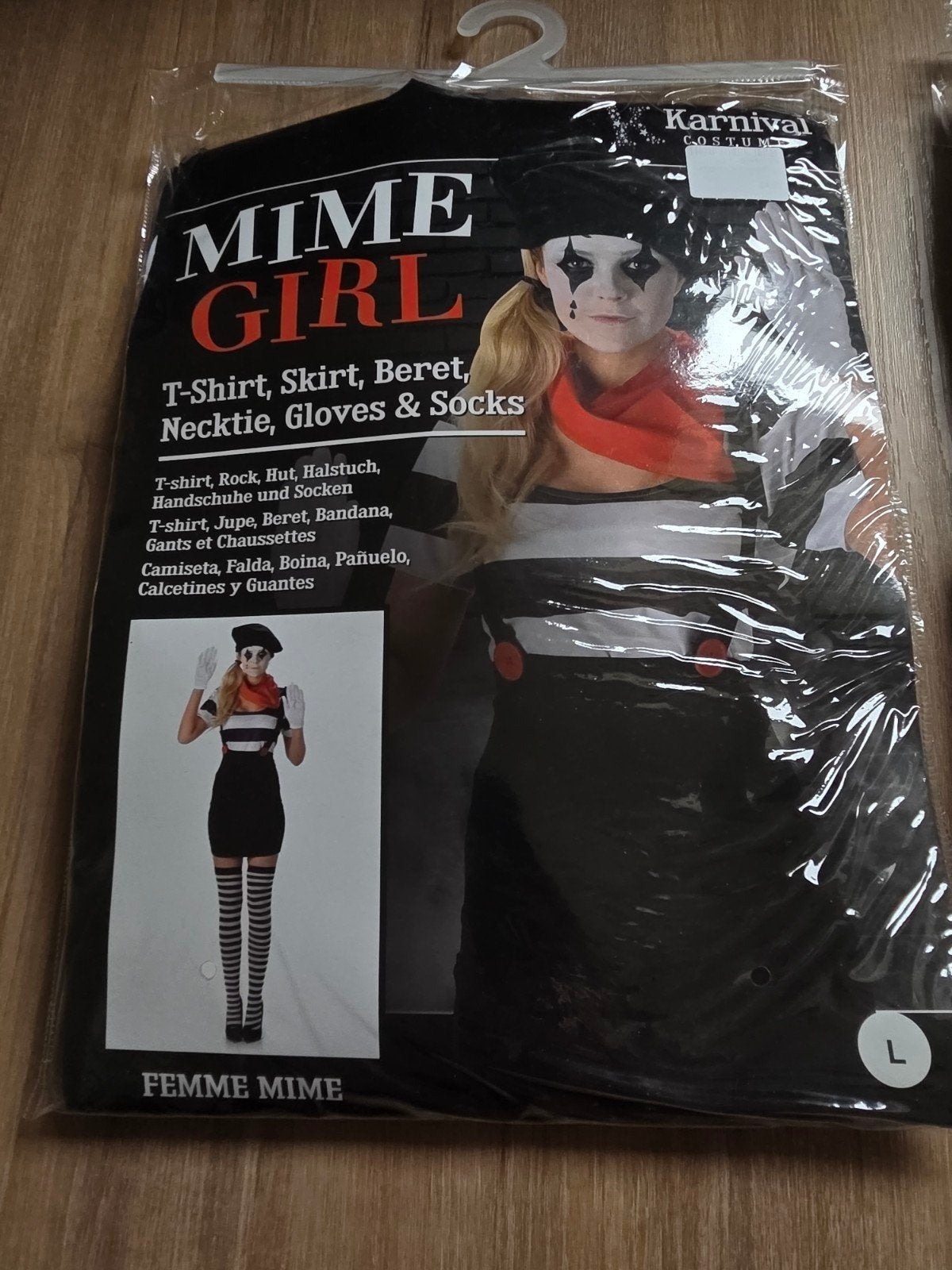 Mime Girl L, Kleding | Dames, Carnavalskleding en Feestkleding, Ophalen, Zo goed als nieuw, Maat 38/40 (M), Kleding