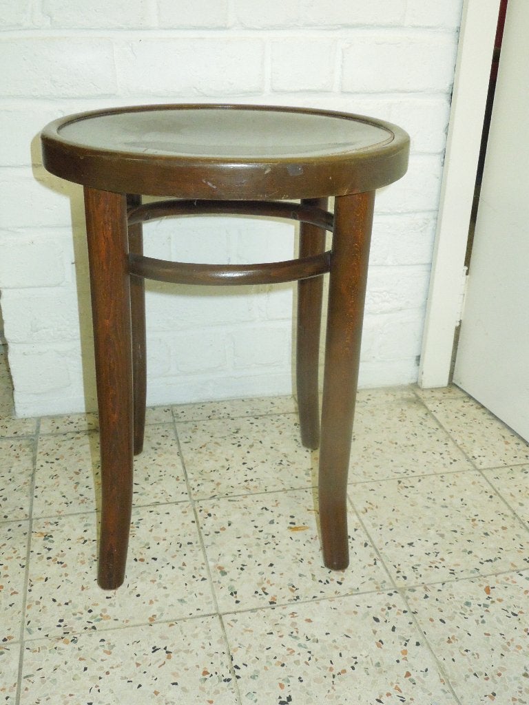 rond houten bruin krukje of tafeltje, Minder dan 55 cm, Rond, Zo goed als nieuw, Rond bruin houten krukje of tafeltje stijlvol