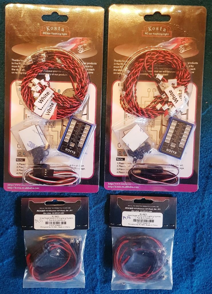 Lot de 4 nouveaux kits d'éclairage Kosta/RC 4WD (NIP), Hobby en Vrije tijd, Elektro, Verzenden, Nieuw, Schaal 1:10