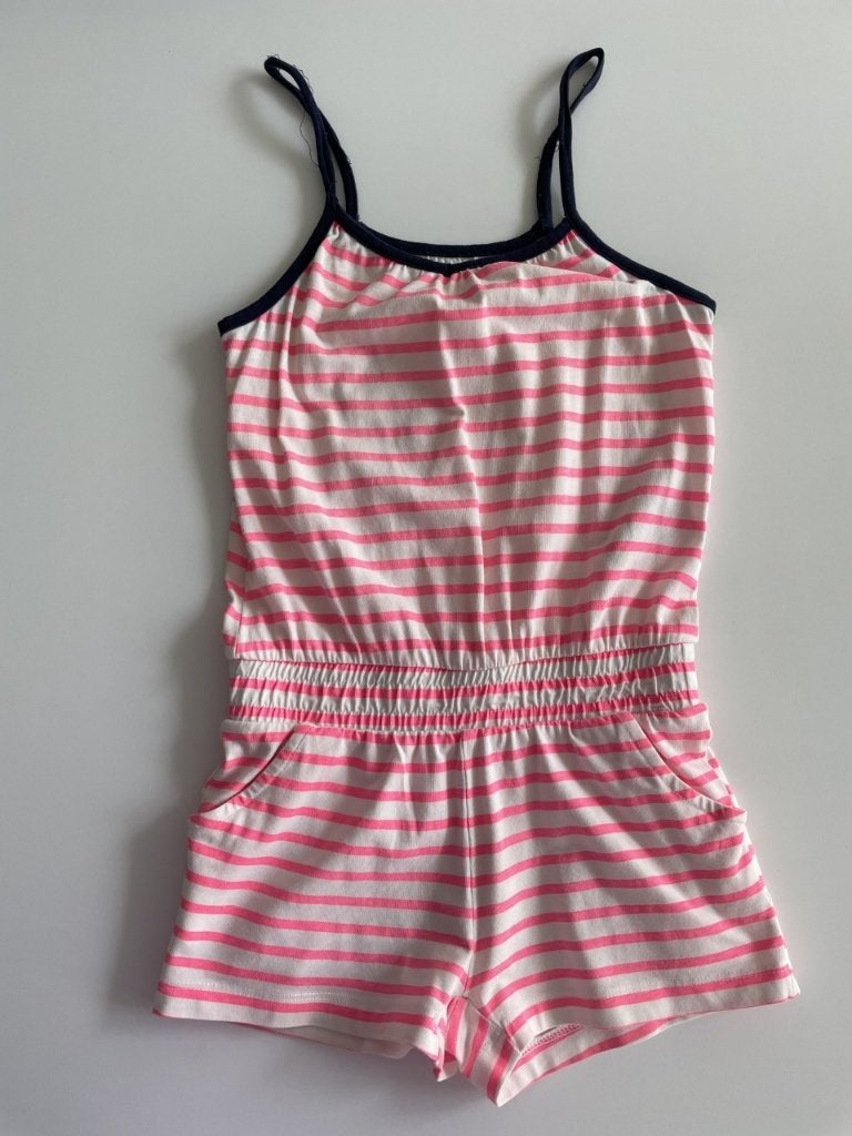 Combishort rose/rayé taille 104, Enfants & Bébés, Vêtements enfant | Taille 104, Robe ou Jupe, Enlèvement ou Envoi, Comme neuf