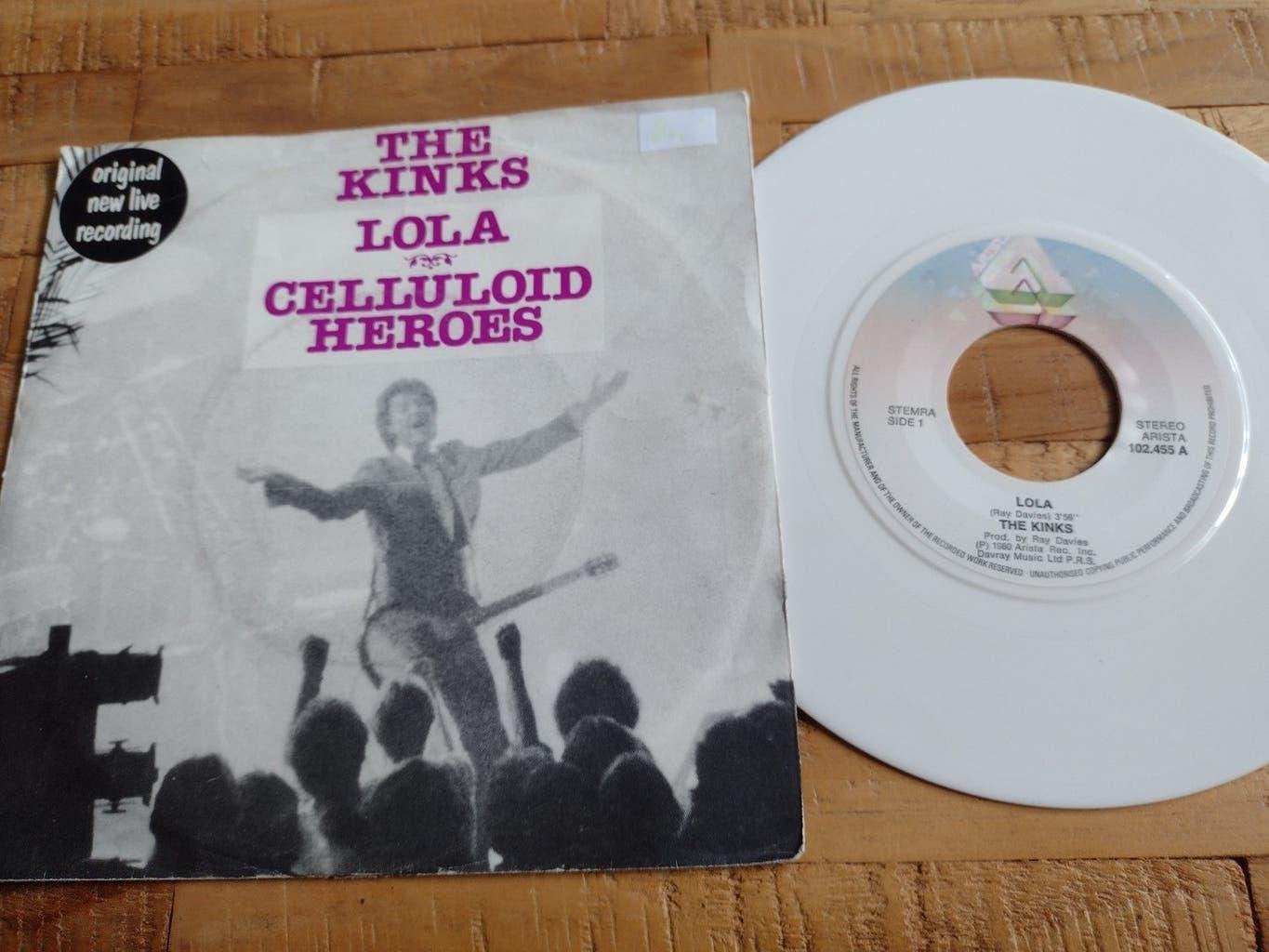 7" single: THE KINKS: LOLA (wit vinyl) 1980 live, Gebruikt, 7 inch, Ophalen of Verzenden, Pop