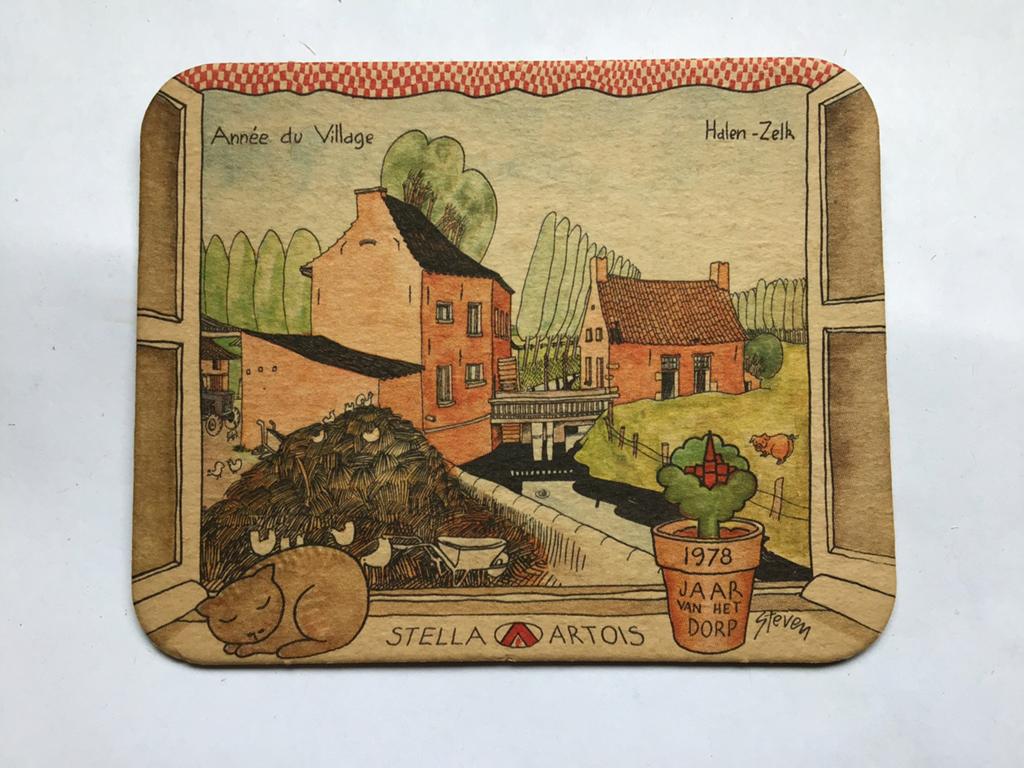 Oud bierviltje Halen-Zelk 1978, Ophalen, Zo goed als nieuw, Stella Artois