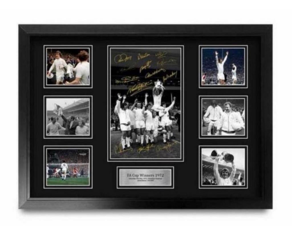 Leeds United Signed Large A2 Framed FA Cup Winners 1972 gift, Verzamelen, Ophalen of Verzenden, Nieuw, Poster, Plaatje of Sticker