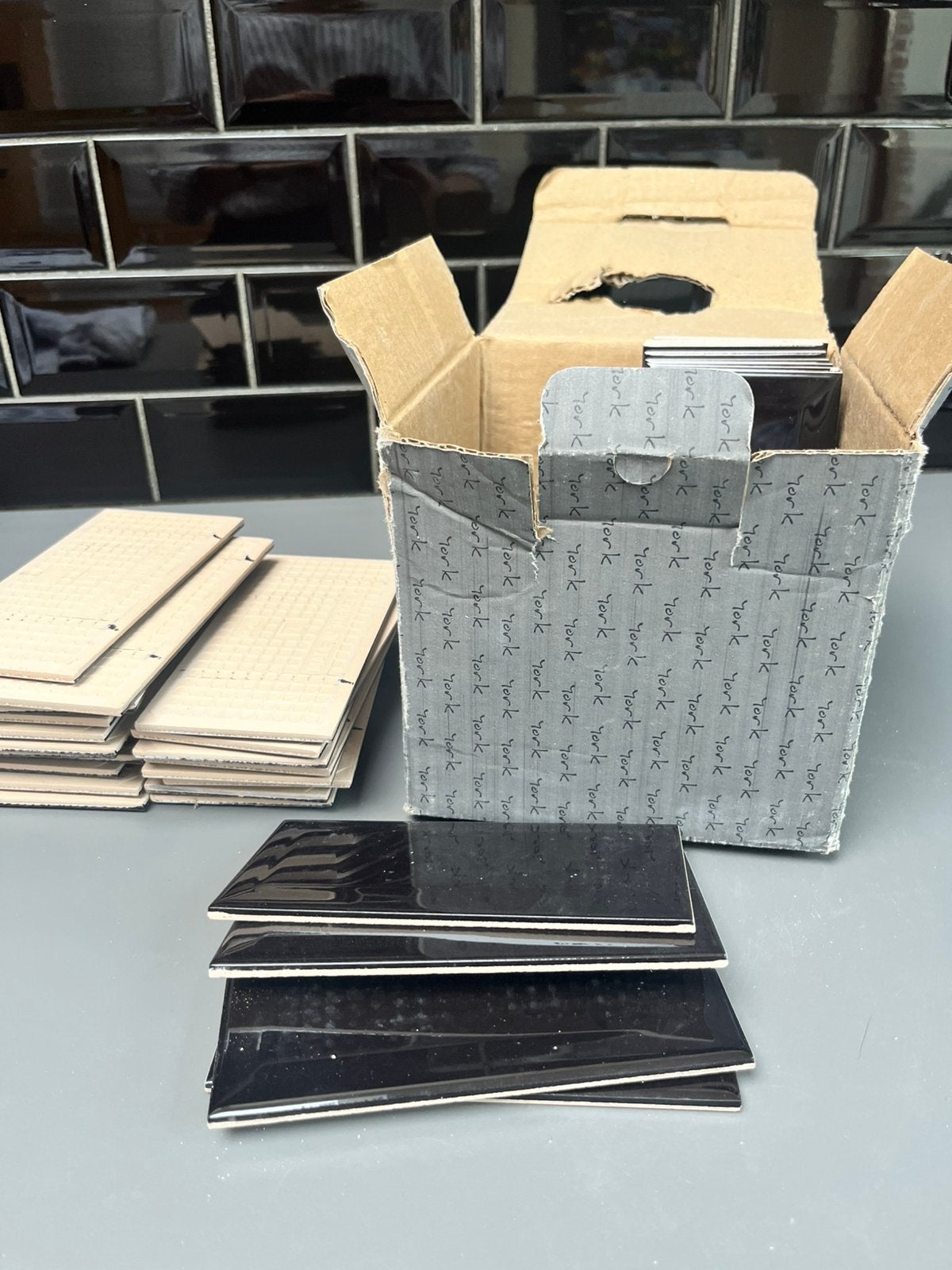 Zwarte wandtegels 31 stuks, Doe-het-zelf en Bouw, Tegels, Nieuw, Minder dan 20 cm, Minder dan 5 m², Wandtegels