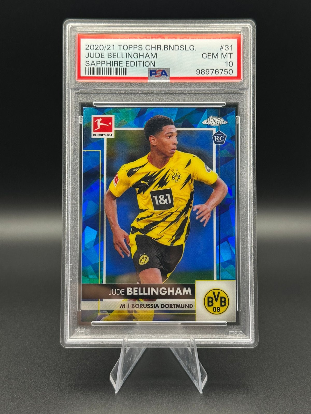 Topps Chrome Sapphire Jude Bellingham Rookie PSA 10, Enlèvement ou Envoi, Comme neuf
