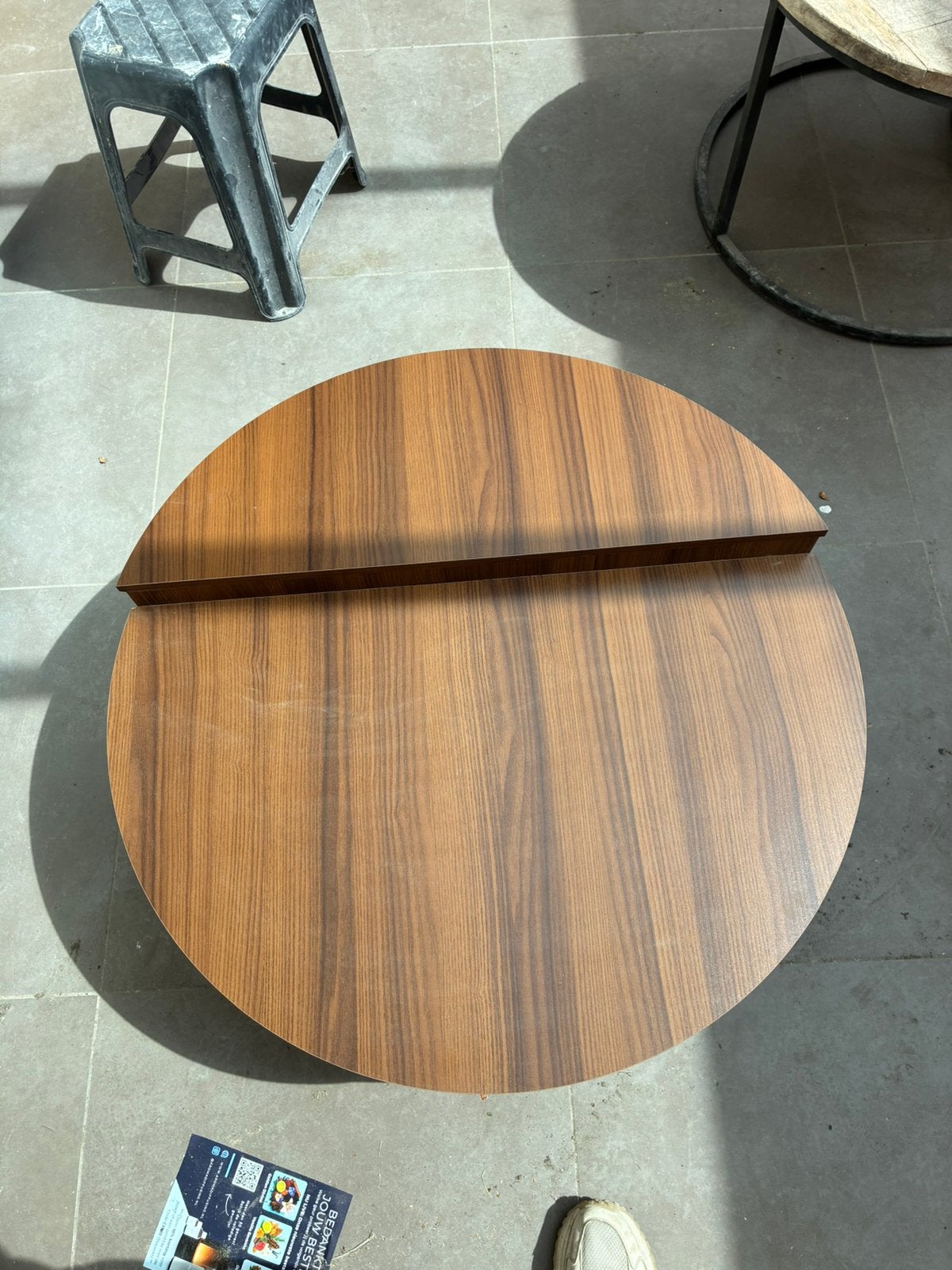 Table basse en noyer, Neuf, Rond, Enlèvement, Moins de 50 cm