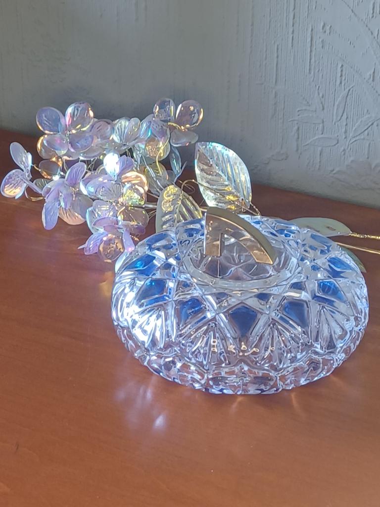 Vintage Walther Glas Bonbonnière met Goudaccent, Antiek en Kunst, Ophalen of Verzenden