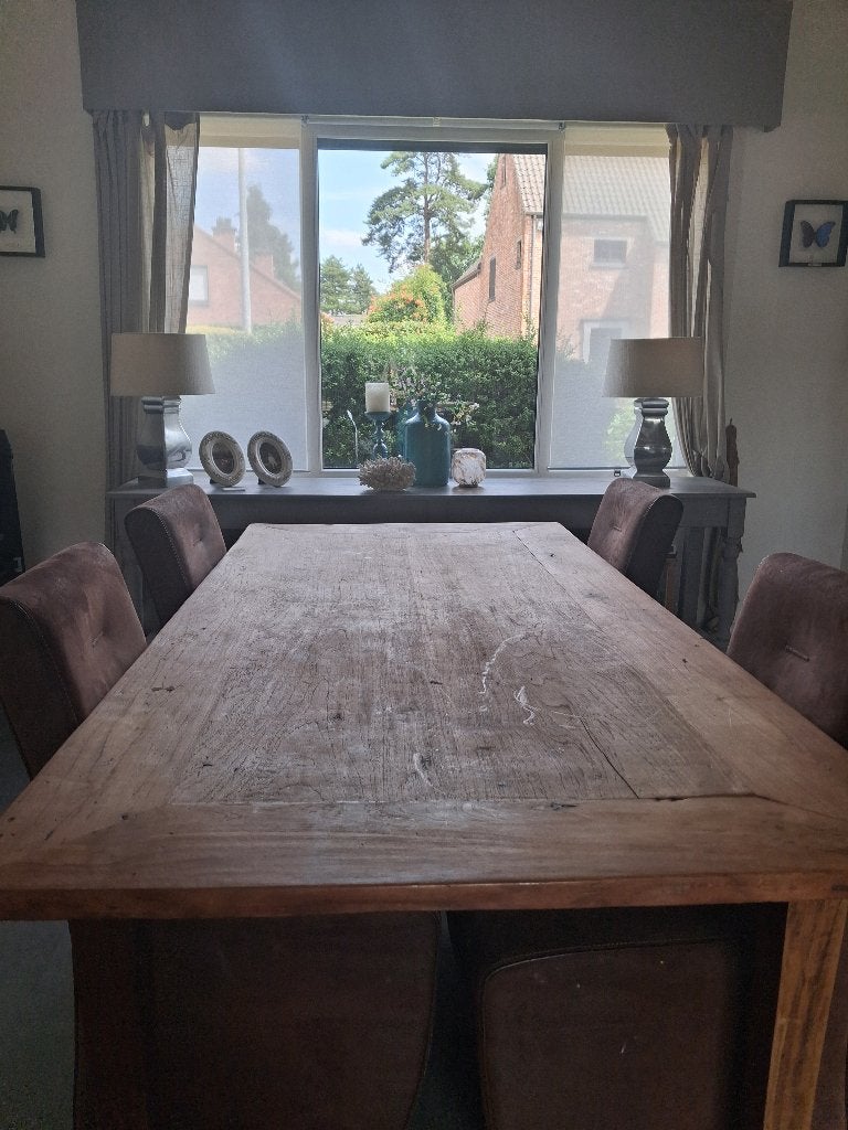 Eettafel, Huis en Inrichting, Tafels | Eettafels, Ophalen, Gebruikt, Eikenhout, 200 cm of meer