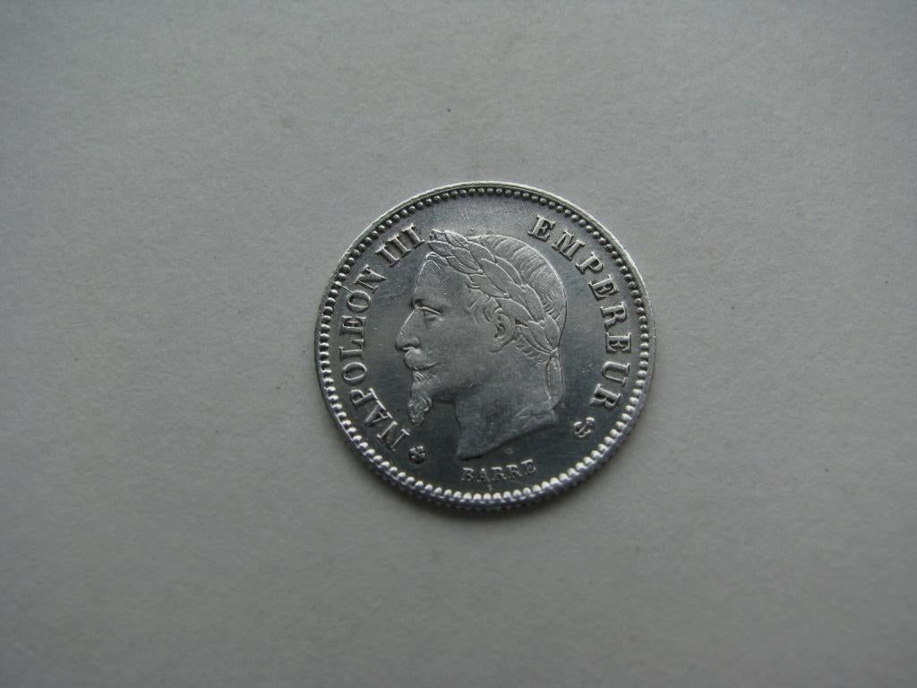 20 c Napoléon III tête laurée 1867 BB-argent, Envoi, France, Argent