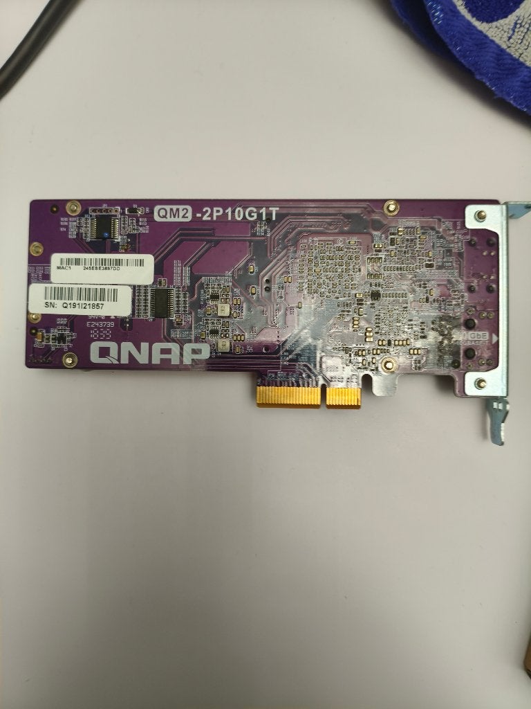 QNAP Dual M.2 2280 PCIe NVMe SSD + 10GbE expansion card, Computers en Software, Netwerkkaarten, Ophalen of Verzenden, Gebruikt