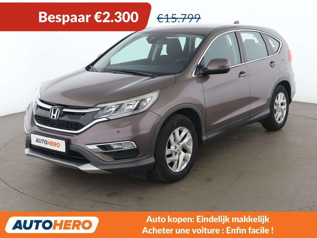Honda CR-V 2.0 i-VTEC Elegance 2WD (bj 2015), Auto's, Honda, Gebruikt, Zwart, Beige, 155 pk