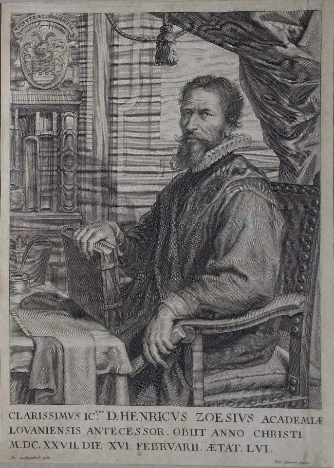 Petrus Clouwet gravure "Portret Hendrik Zoesius", Antiek en Kunst, Kunst | Etsen en Gravures, Ophalen, Portret, 1600 - 1699, Gravure