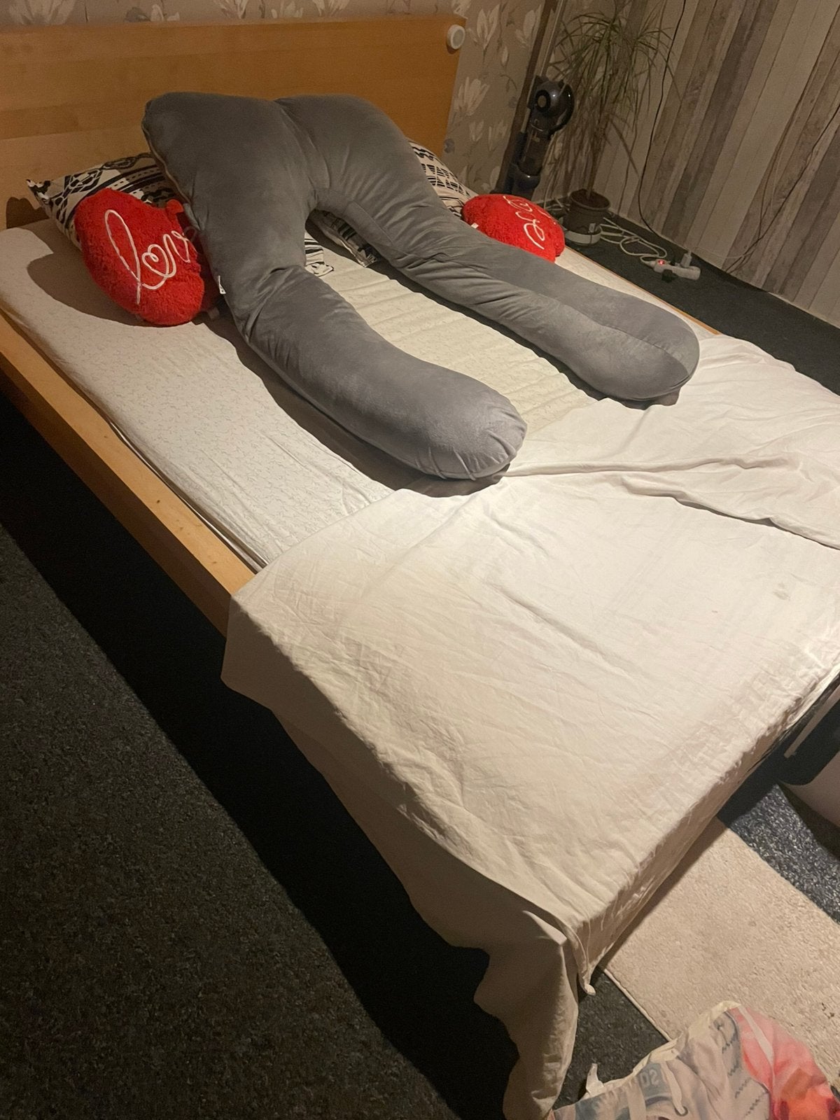 Bed + nachtkastje, Ophalen, Gebruikt, Tweepersoons
