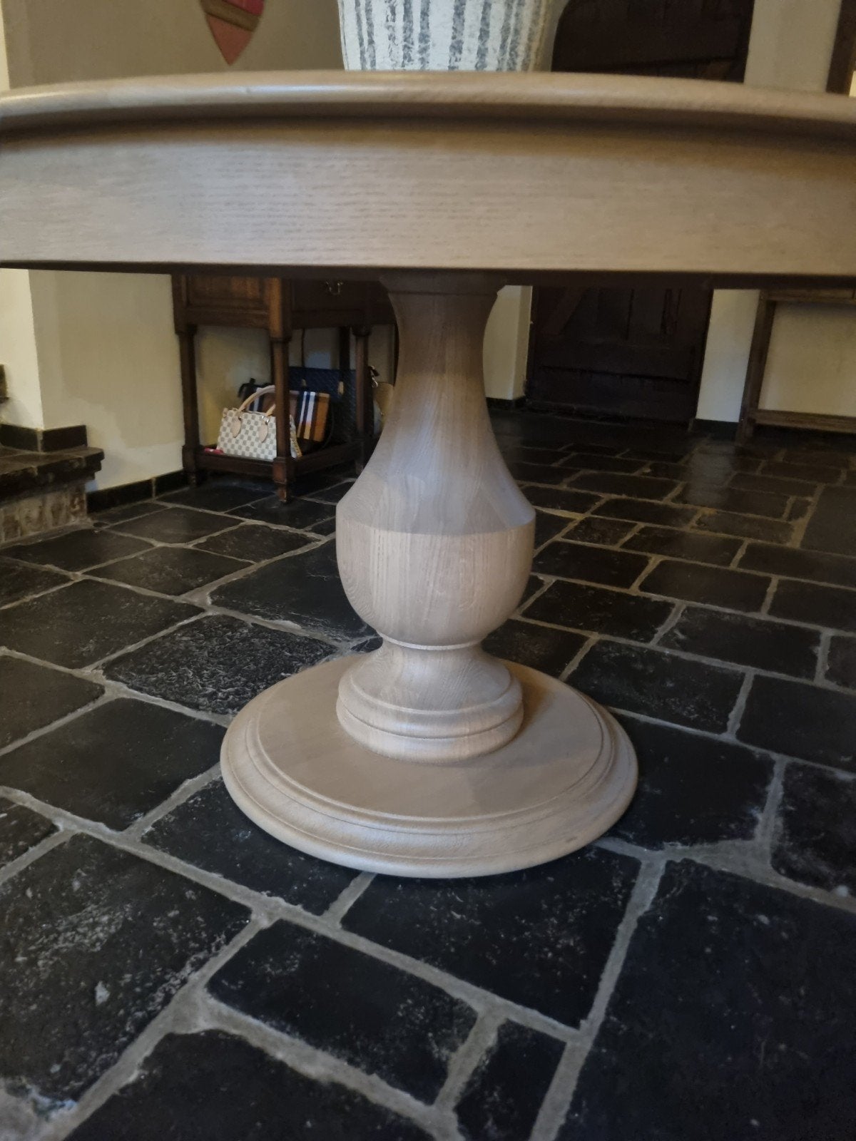 eiken eettafel rond 120 cm ART:98/26.2, Ophalen, ., ., Vier personen