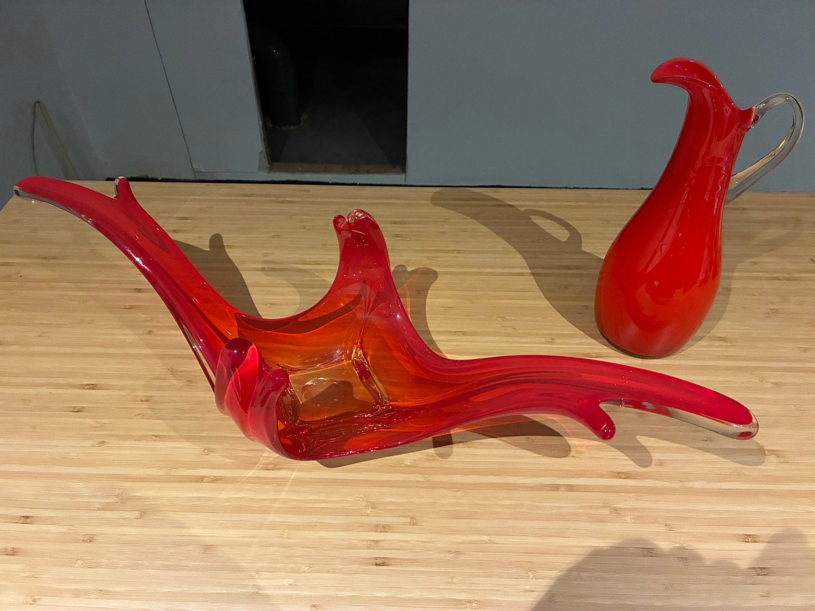 Schaal en kan venitiaans glas, Antiek en Kunst, Ophalen