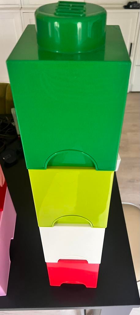À vendre : bacs de rangement LEGO avec toboggan, Bricolage & Construction, Casiers & Boîtes, Comme neuf, Enlèvement