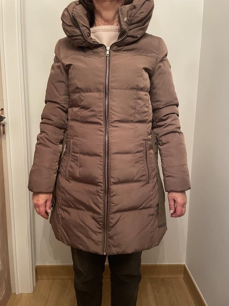 Bruine donsjas van ZARA maat L, Bruin, Zara, Maat 42/44 (L), Ophalen of Verzenden
