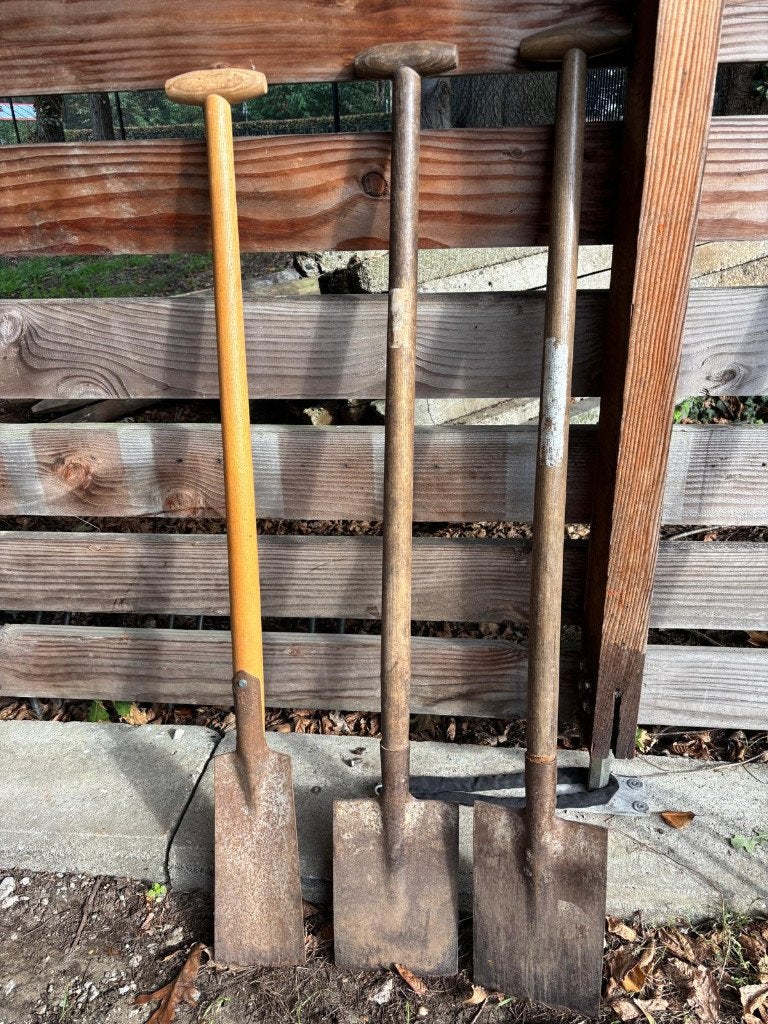 Spade recht, steekschop, Ophalen, Gebruikt, Spade