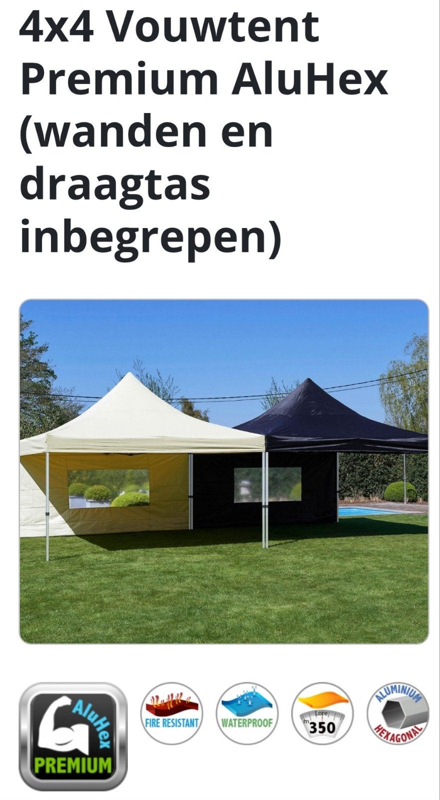 4x4 vouwtent, zandkleur (beige), Ophalen, Opvouwbaar, Overige typen, Zo goed als nieuw