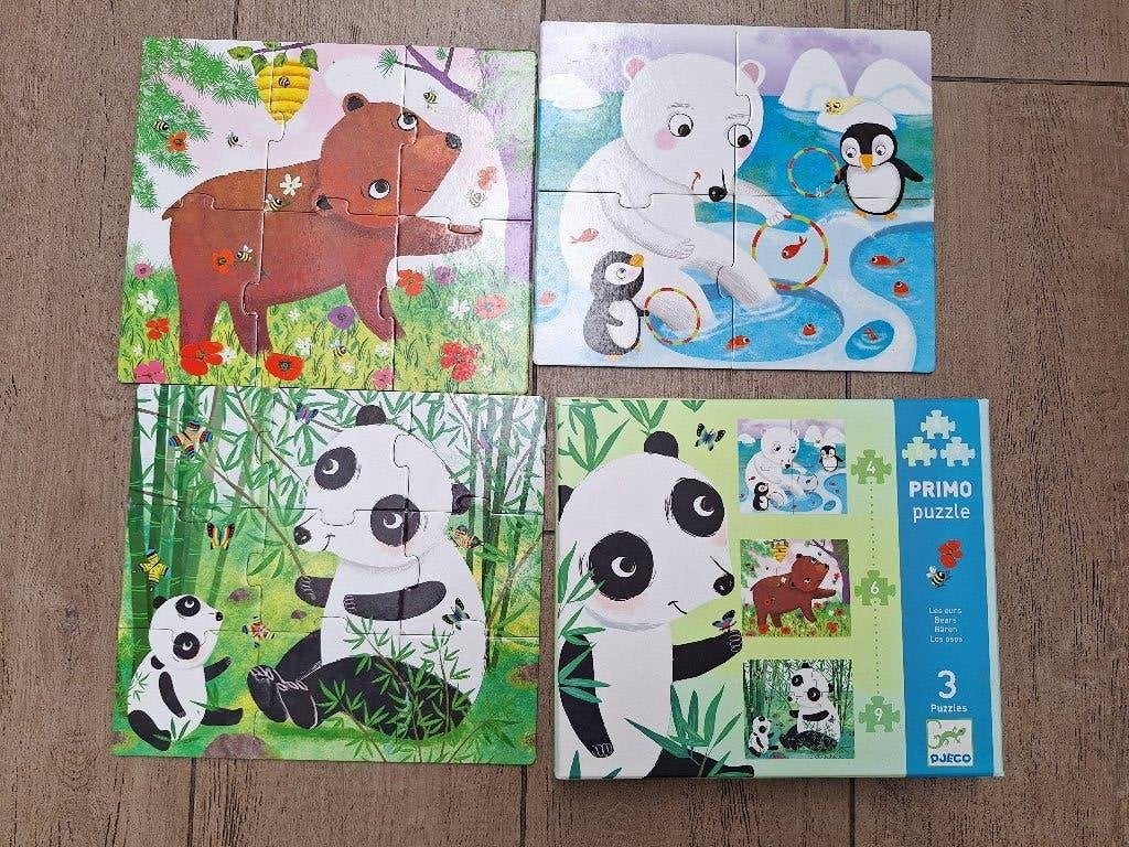Djeco Puzzel 3beren puzzels, Enlèvement, Moins de 10 pièces, Utilisé, 6 mois à 2 ans