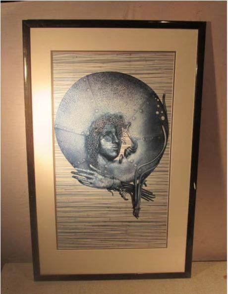 Prachtig Speciaal Kunstwerk 'Hoofd en Hand' - 84x54, Huis en Inrichting, Woonaccessoires | Schilderijen, Tekeningen en Foto's