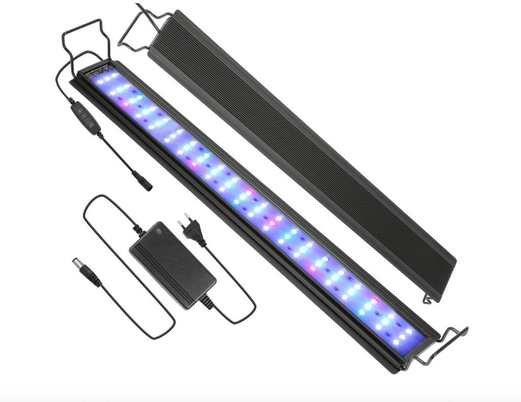 28W LED aquariumlamp 64–90 cm – dimbaar + timer, Ophalen of Verzenden, Zo goed als nieuw, Verlichting of Verwarming