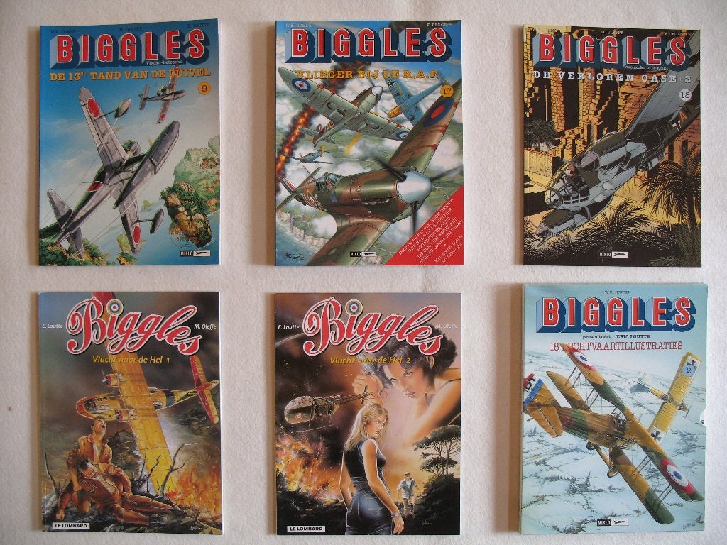 Biggles ; W.E Johns, M. Oleffe, E. Loutte, 1ste druk +18 , Meerdere stripboeken, Ophalen of Verzenden, Nieuw