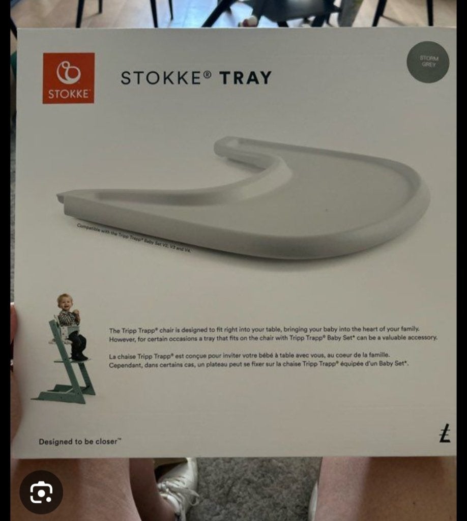 Tablette stokke tripp trapp grise NEUVE, Enlèvement, Neuf, Autres types, Plateau amovible