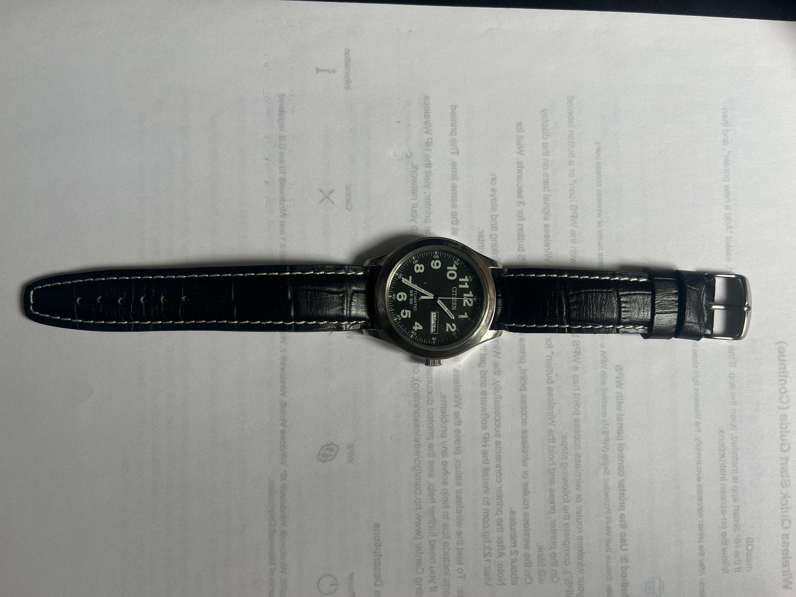 Montre Citizen, Enlèvement, Utilisé, Noir