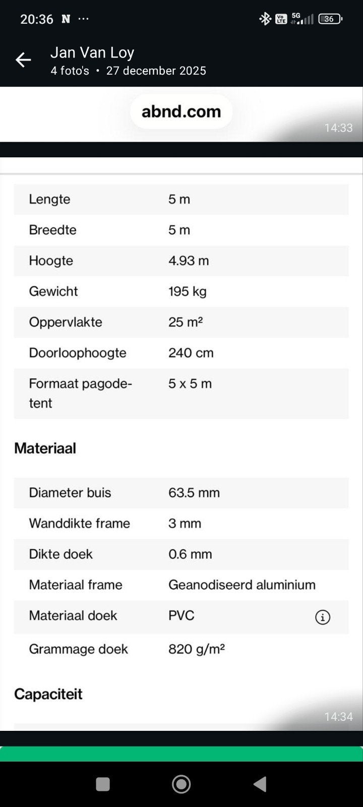 2 pagodetenten 5x5m, Jardin & Terrasse, Tonnelles, Enlèvement