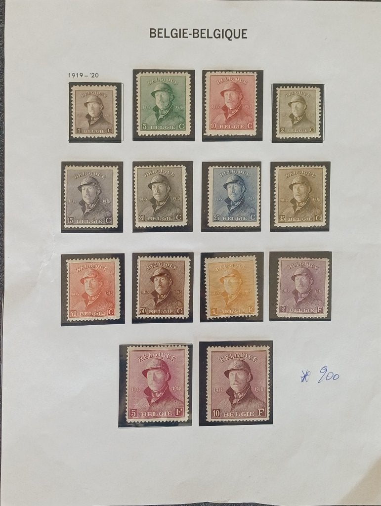 Belgique: COB 165/78*, Spoor van plakker, Koninklijk huis, Ophalen of Verzenden, Postfris