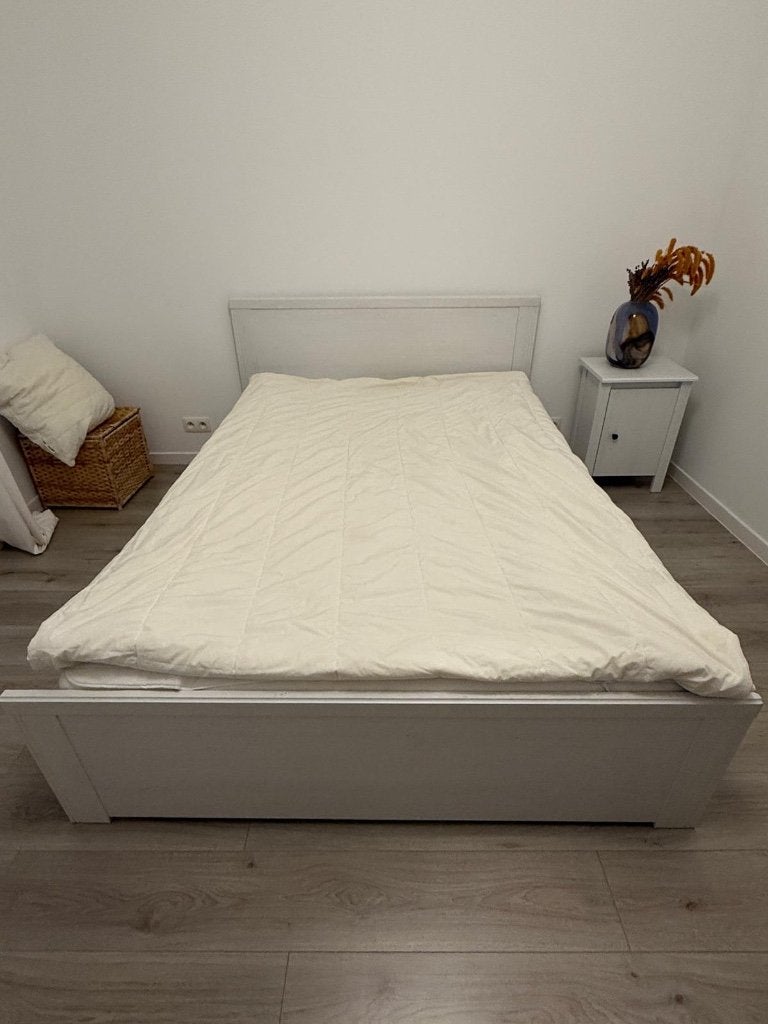 Lit double Ikea avec rangements, Ophalen, Gebruikt, Wit, Tweepersoons