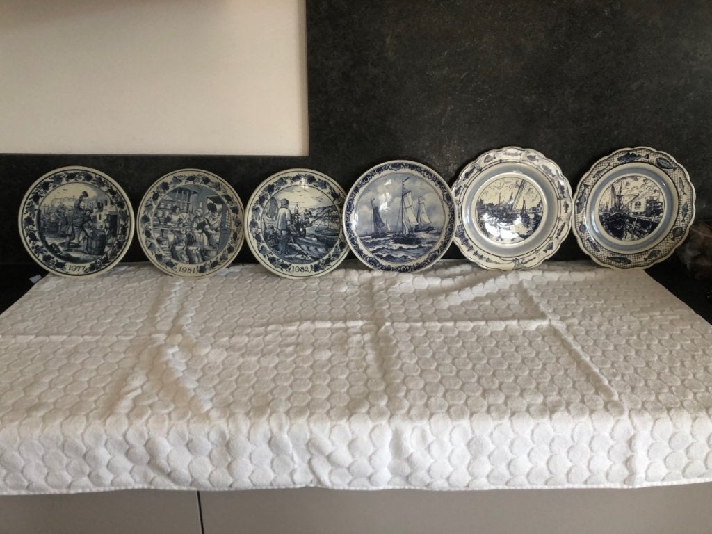 DELFS BLAUWE BORDEN motief VIS, Verzamelen, Ophalen, Gebruikt